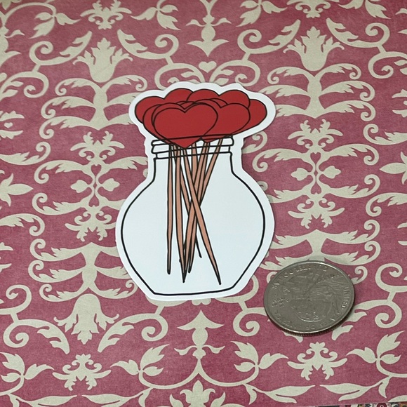 Heart Sticks Cute Lovey Sweetheart Love You Valentines Sweet Sticker - Picture 3 of 4
